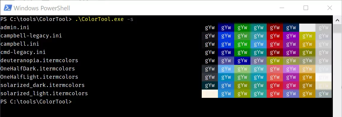 windows terminal color theme git